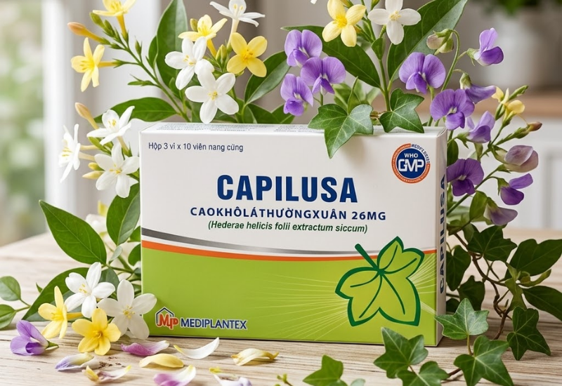Thuốc ho thảo dược Capilusa Mediplantex (Hộp 3 vỉ x 10 viên)