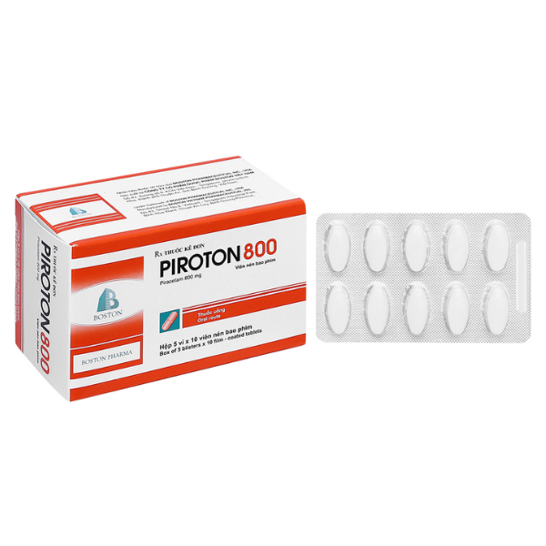 Thuốc hỗ trợ tuần hoàn não Piroton 800 Boston (Hộp 50 viên)
