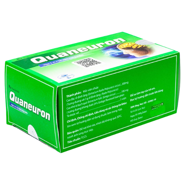 Thuốc hoạt huyết dưỡng não Quaneuron Hải Dương (Hộp 5 vỉ x 10 viên)