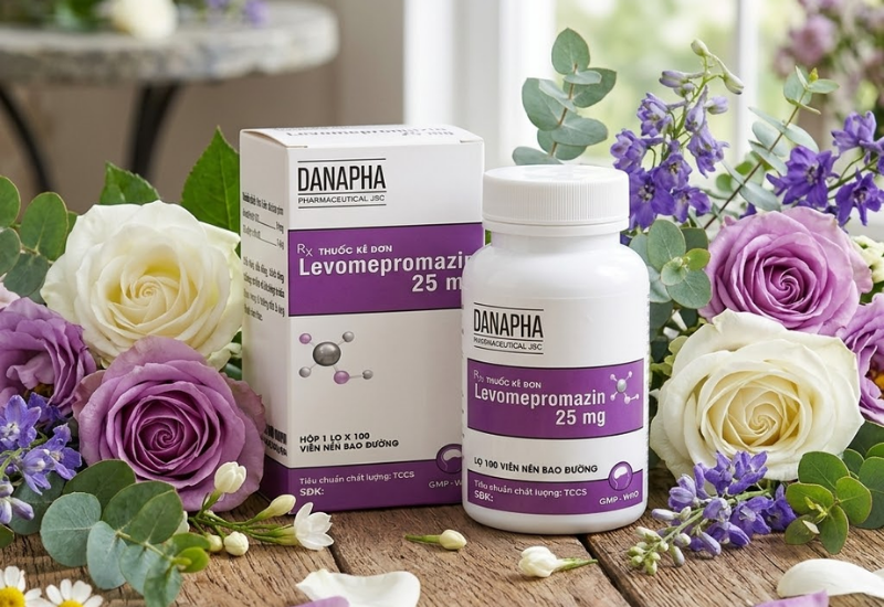 Thuốc hướng tâm thần Levomepromazin 25mg Danapha (Lọ 100 viên)