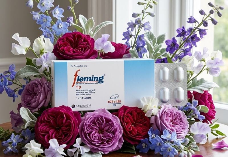 Thuốc kháng sinh Fleming 1g Medreich (Hộp 2 vỉ x 7 viên)