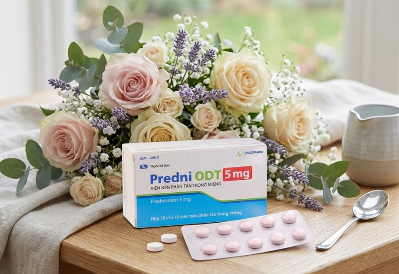 Thuốc kháng viêm chống dị ứng Predni ODT 5 mg Imexpharm (Hộp 3 vỉ x 10 viên)