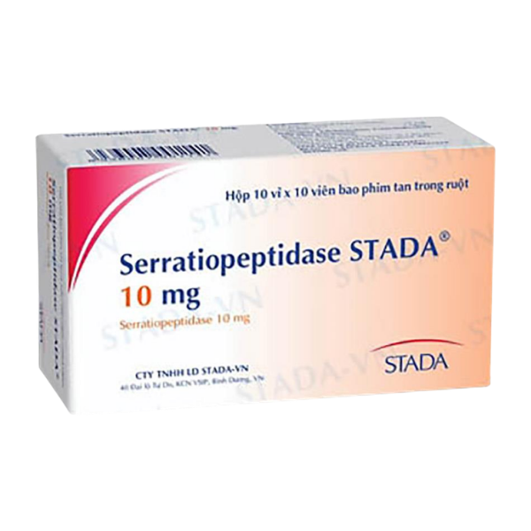 Thuốc kháng viêm giảm phù nề Serratiopeptidase 10mg Danapha (Hộp 10 vỉ x 10 viên)