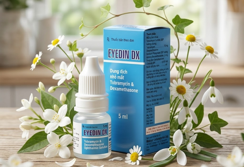 Thuốc nhỏ mắt điều trị nhiễm khuẩn Eyedin DX Makcur (Hộp 1 lọ 5ml)