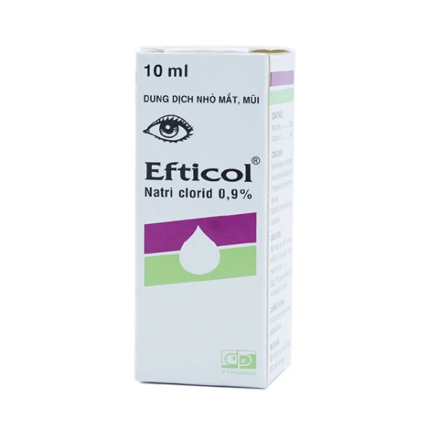 Thuốc nhỏ mắt mũi Efticol Natri Clorid 0.9% (Hộp 1 chai 10ml)