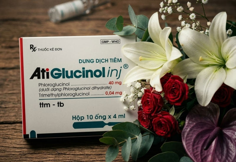 Thuốc tiêm giảm đau Atiglucinol inj An Thiên (Hộp 10 ống x 4ml)