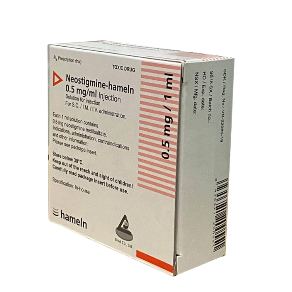 Thuốc tiêm tăng trương lực cơ Neostigmine 0,5mg/ml Rotexmedica (Hộp 10 ống x 1ml)