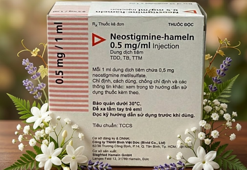 Thuốc tiêm tăng trương lực cơ Neostigmine 0,5mg/ml Rotexmedica (Hộp 10 ống x 1ml)