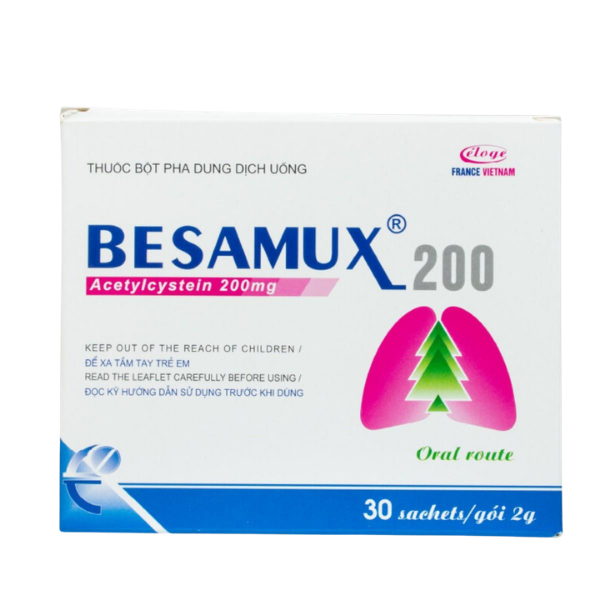 Thuốc tiêu nhầy Besamux 200 Eloge France (Hộp 30 gói x 2g)