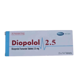 Thuốc tim mạch điều trị tăng huyết áp Diopolol 2.5 Chanelle Medical (Hộp 2 vỉ x 14 viên)