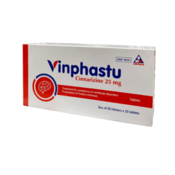 Thuốc trị chóng mặt Vinphastu 25mg Vinphaco (Hộp 50 vỉ x 25 viên)