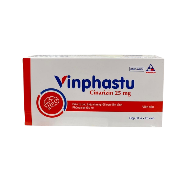 Thuốc trị chóng mặt Vinphastu 25mg Vinphaco (Hộp 50 vỉ x 25 viên)