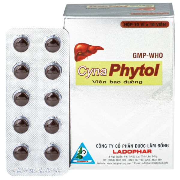 Thuốc trị gan mật Cynaphytol Ladophar (Hộp 5 vỉ x 10 viên)
