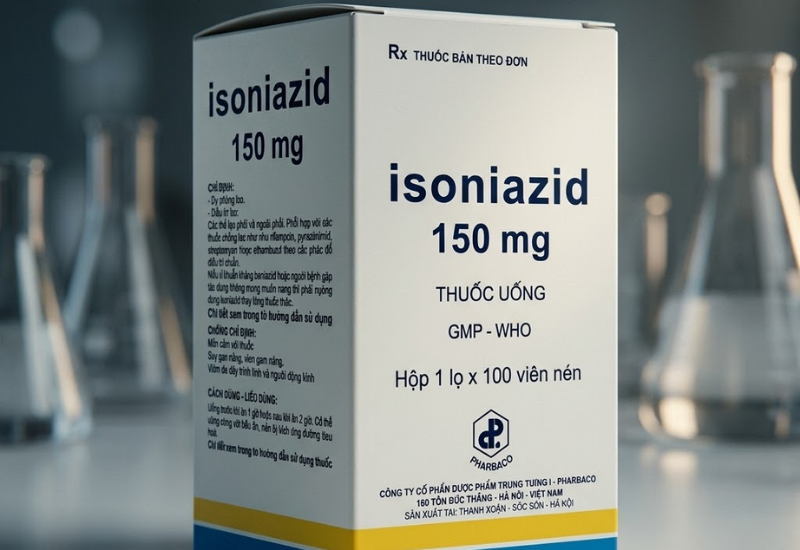 Thuốc trị lao Isoniazid 150mg Pharbaco (Hộp 1 lọ x 100 viên)