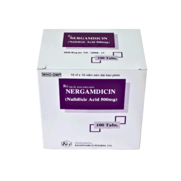 Thuốc trị nhiễm khuẩn đường tiết niệu Nergamdicin 500mg Khapharco (Hộp 100 viên)