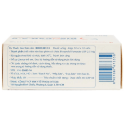 Thuốc trị tăng huyết áp Bisocar 2.5 Rusan Pharm (Hộp 10 vỉ x 10 viên)