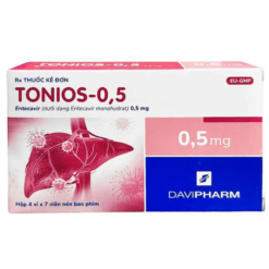 Thuốc trị viêm gan B Tonios-0,5 Davipharm (Hộp 4 vỉ x 7 viên)