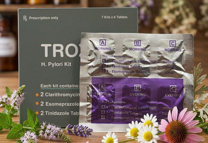 Thuốc trị viêm loét dạ dày Troxipe Yeva Therapeutics (Hộp 7 vỉ x 6 viên)