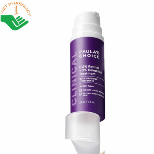 Tinh chất chống lão hóa Clinical 0.3% Retinol + 2% Bakuchiol Treatment Paula's Choice giúp mờ vết thâm và nếp nhăn (Chai 30ml)
