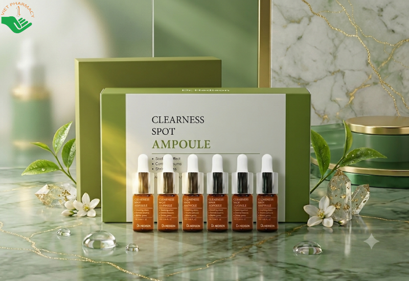 Tinh chất Clearness Spot Ampoule Dr.Hedison hỗ trợ giảm mụn và làm sạch lỗ chân lông (Hộp 6 lọ)