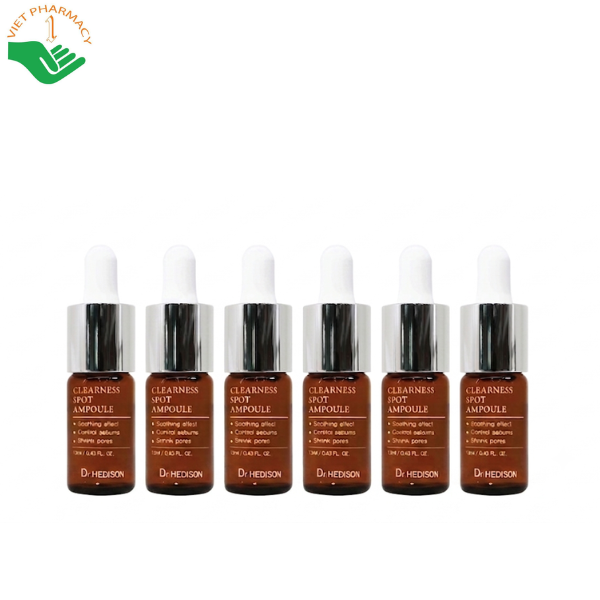 Tinh chất Clearness Spot Ampoule Dr.Hedison hỗ trợ giảm mụn và làm sạch lỗ chân lông (Hộp 6 lọ)