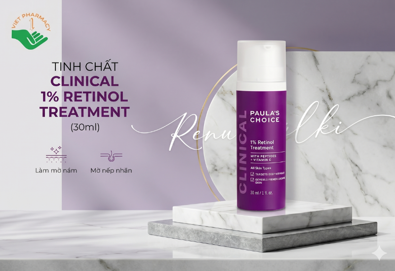 Tinh chất Clinical 1% Retinol Treatment Paula's Choice làm mờ nám và nếp nhăn (Chai 30ml)
