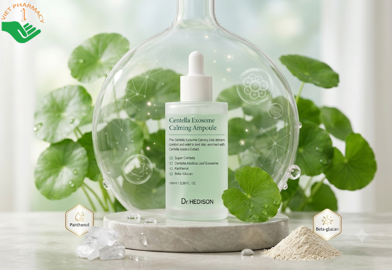 Tinh chất dưỡng làm dịu da Centella Exosome Calming ampoule Dr.Hedison cấp ẩm và giảm mẩn đỏ (Chai 100ml)