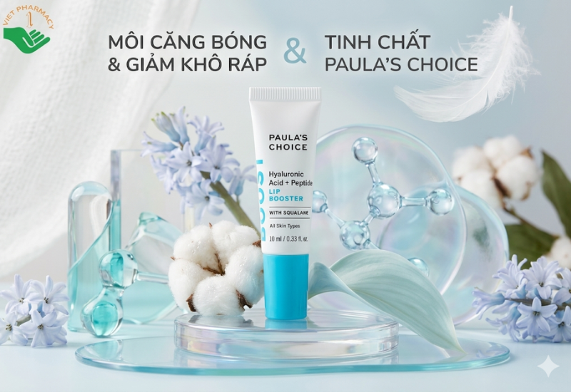 Tinh chất dưỡng môi Hyaluronic Acid + Peptide Lip Booster Paula's Choice giúp môi căng bóng và giảm khô ráp (Tuýp 10ml)