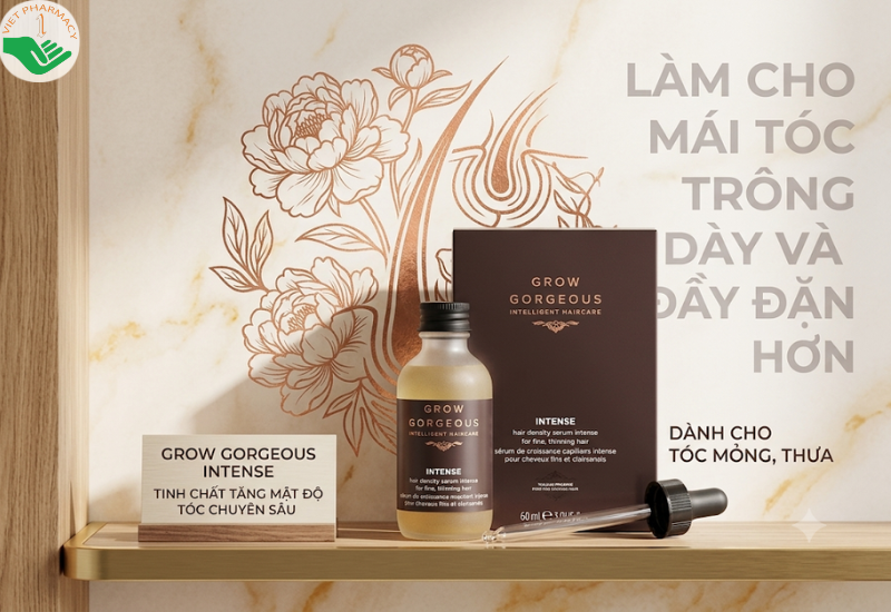 Tinh chất dưỡng tóc Hair Density Serum Intense Grow Gorgeous dưỡng nang và cải thiện độ dày tóc (Chai 60ml)