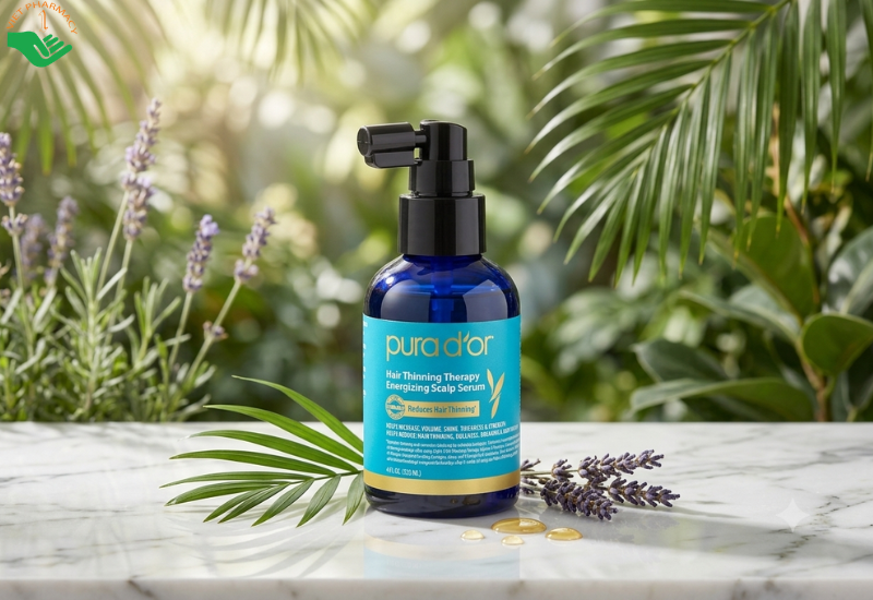 Tinh chất hữu cơ Therapy Energizing Scalp Serum Pura D'or hỗ trợ giảm rụng tóc, kích thích mọc tóc và nuôi dưỡng da đầu khỏe mạnh (Chai 120ml)