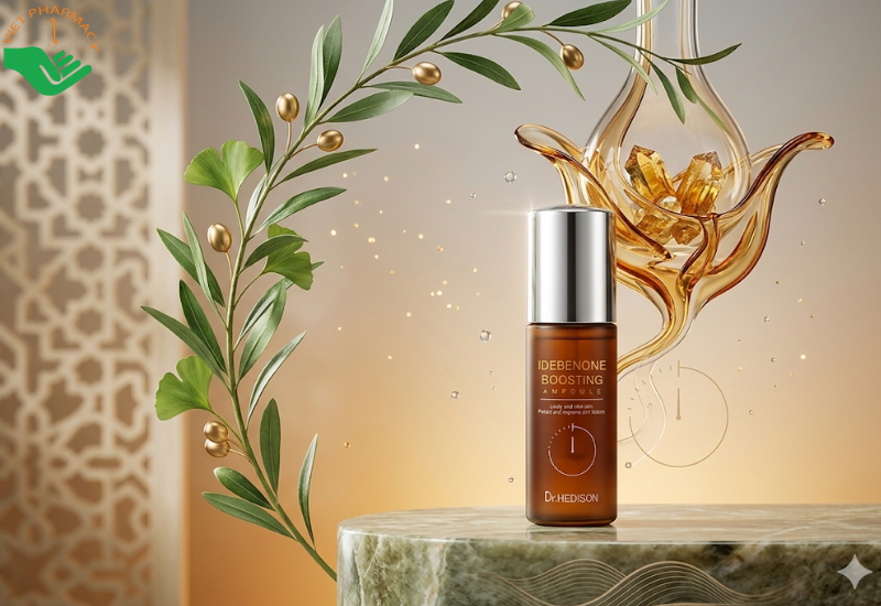 Tinh chất Idebenone Boosting Ampoule Dr.Hedison giúp tăng độ đàn hồi và cải thiện bức tường bảo vệ làn da (Chai 50ml)