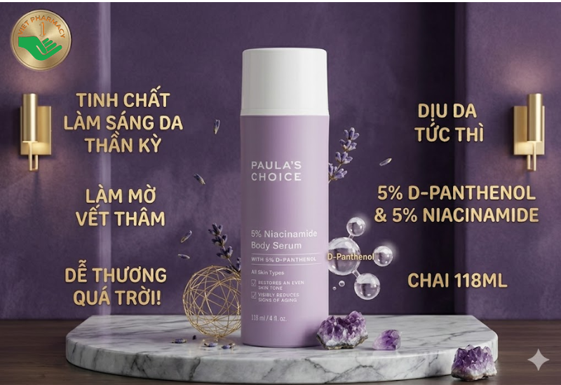 Tinh chất làm sáng 5% Niacinamide Body Serum Paula's Choice làm mờ các vết thâm và làm dịu da cơ thể (Chai 118ml)