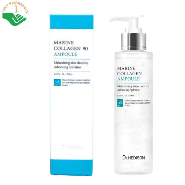 Tinh chất Marine Collagen Ampoule Dr.Hedison tăng độ đàn hồi và làm mờ các nếp nhăn li ti (Chai 200ml)