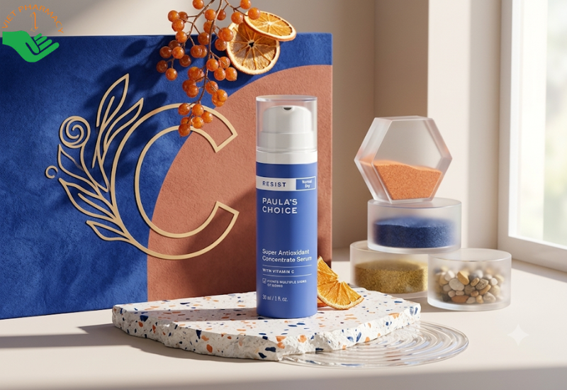 Tinh chất ngăn ngừa lão hóa chuyên sâu cho da khô Resist Super Antioxidant Concentrate Serum Paula's Choice giảm nếp nhăn, làm sáng và săn chắc da (Chai 30ml)