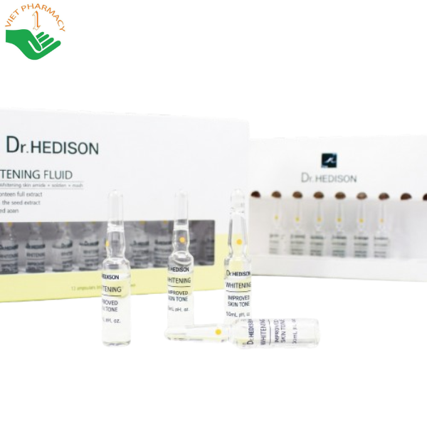 Tinh chất trắng sáng Whitening Fluid Dr.Hedison giúp duy trì làn da sáng mịn và đều màu (Hộp 10 ống)