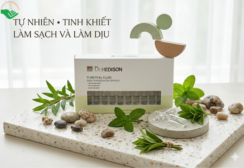 Tinh chất trắng sáng Whitening Fluid Dr.Hedison giúp duy trì làn da sáng mịn và đều màu (Hộp 10 ống)