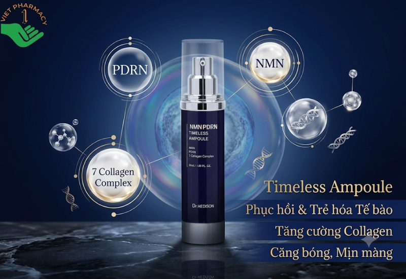 Tinh chất trẻ hóa NMN PDRN Timeless Ampoule Dr.Hedison giúp chống lão hóa và làm săn chắc da (Chai 50ml)