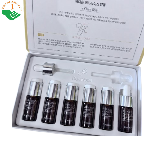 Tinh chất Vita-Rise Ampoule Dr.Hedison hỗ trợ mờ nám và cải thiện đốm nâu (Hộp 6 lọ)