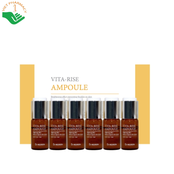 Tinh chất Vita-Rise Ampoule Dr.Hedison hỗ trợ mờ nám và cải thiện đốm nâu (Hộp 6 lọ)