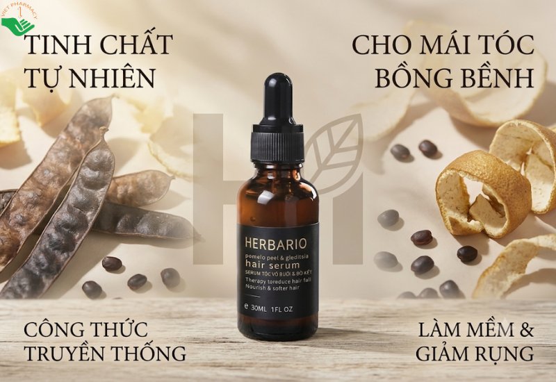 Tinh chất vỏ bưởi và bồ kết phiên bản nâng cấp Herbario dưỡng nang và hỗ trợ mọc tóc nhanh (Chai 30ml)