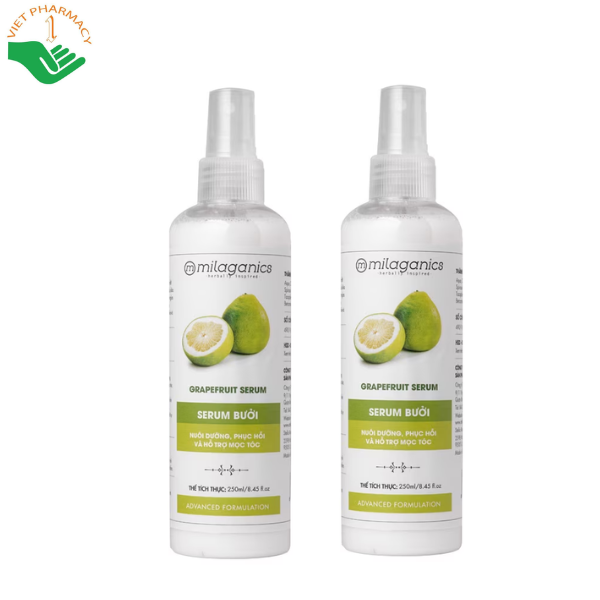 Tinh dầu vỏ bưởi Grapefruit Essential Oil Serum Milaganics hạn chế gãy rụng và kích thích mọc tóc (Chai 250ml)