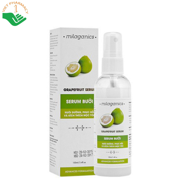 Tinh dầu vỏ bưởi Grapefruit Essential Oil Serum Milaganics hạn chế gãy rụng và kích thích mọc tóc (Chai 250ml)