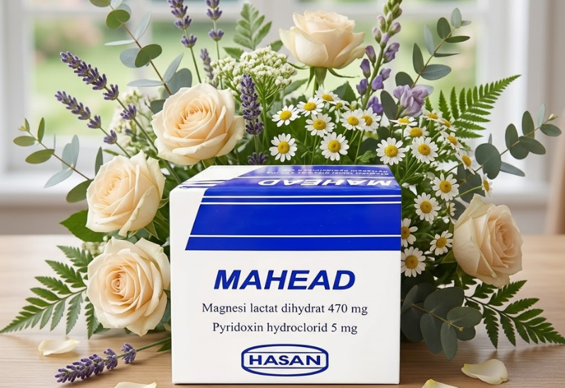 Thuốc bổ sung Magie và Vitamin B6 Mahead Hasan-Dermapharm (Hộp 10 vỉ x 10 viên)