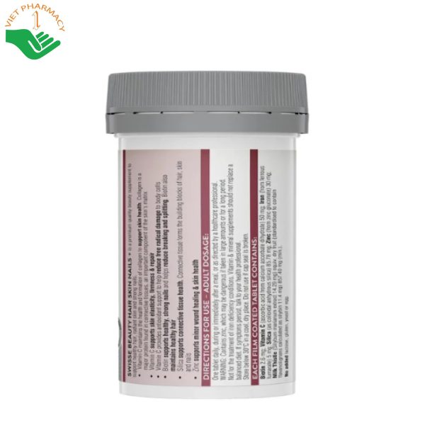 Viên uống hỗ trợ mọc tóc cho nữ Hair Nutrition For Women Swisse giảm gãy rụng tóc và nuôi dưỡng nang tóc (Hộp 60 viên)