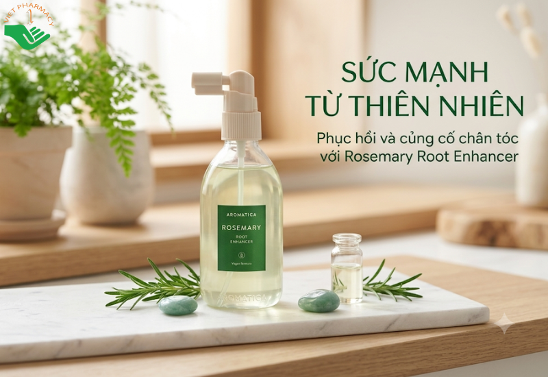 Xịt dưỡng chân tóc Rosemary Root Enhancer Aromatica nuôi dưỡng chân tóc khỏe mạnh và giảm gãy rụng tóc (Chai 100ml)