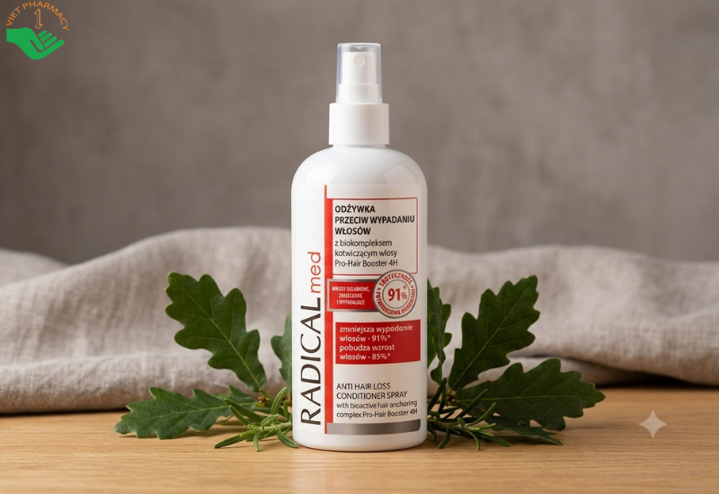 Xịt dưỡng tóc Anti Hair Loss Conditioner Spray Radical Med nuôi dưỡng tóc chắc khỏe, tăng độ dày và bảo vệ tóc khỏi gãy rụng (Chai 200ml)