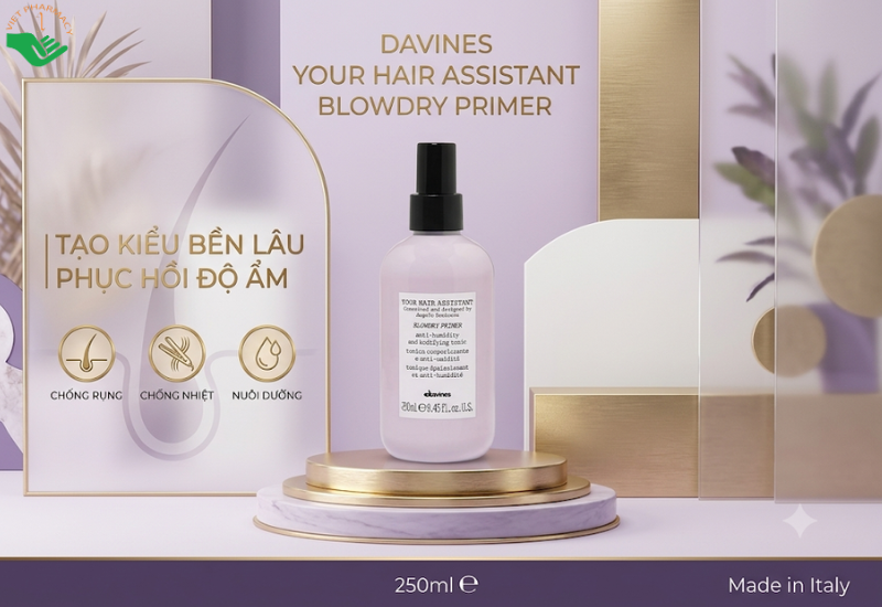 Xịt dưỡng tóc Blowdry Primer Davines làm dày thân tóc và giảm tác hại của nhiệt (Chai 250ml)