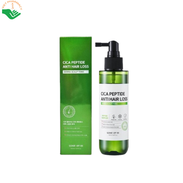 Xịt dưỡng tóc Cica Peptide Anti Hair Loss Derma Scalp Tonic Some By Mi hỗ trợ giảm rụng tóc, kích thích mọc tóc (Chai 150ml)