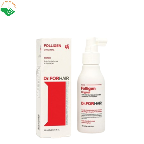 Xịt dưỡng tóc Folligen Original Tonic Dr.ForHair giảm gãy rụng và kích thích mọc tóc (Chai 120ml)