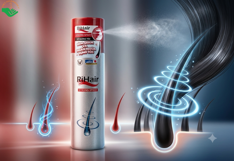 Xịt dưỡng tóc Strong Spray Rihair hỗ trợ giảm gàu, ngăn ngừa rụng tóc và nuôi dưỡng tóc chắc khỏe (Chai 185g)